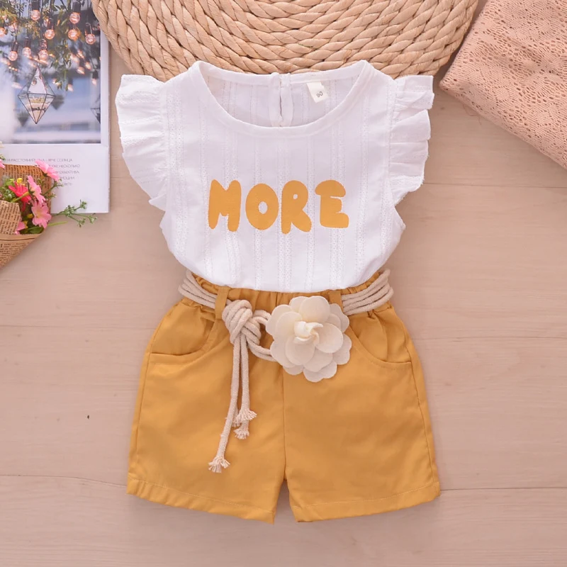 Title 6, Conjunto infantil de shorts com babados em algo...