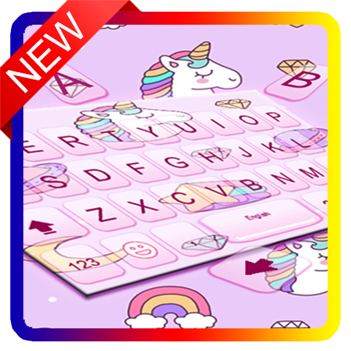 Cute Pink Unicorn Keyboard Theme