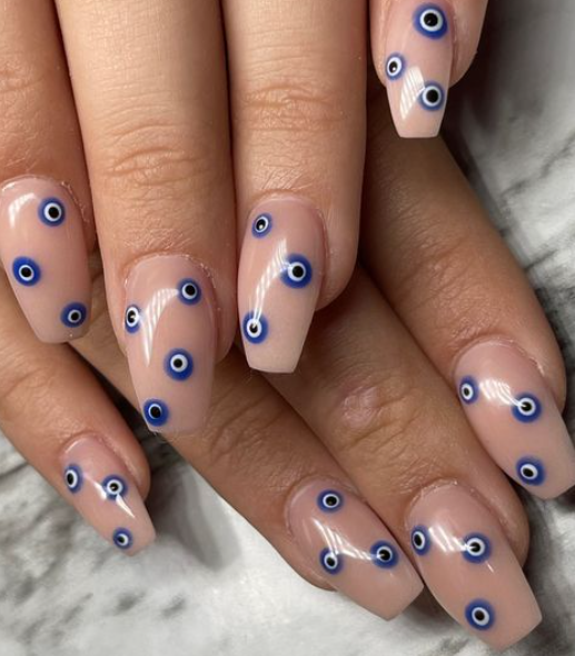 Blue Blackhole Nail Design