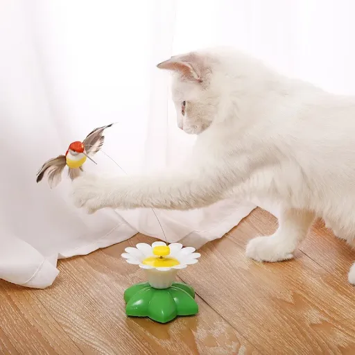 Automatic Electric Rotating Cat Toy Colorful Butterfly Bird Animal Shape Plastic Funny Pet Dog Kitten Interactive Traini