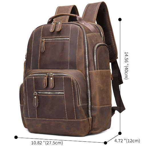 Title 1, European and American Retro Backpack Crazy Hors...