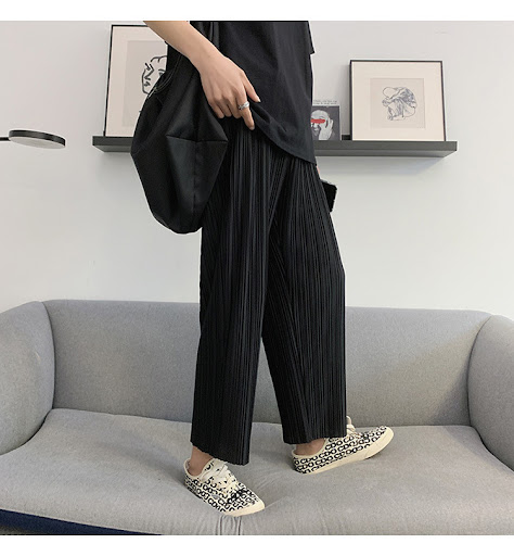 Title 15, Summer Mens Straight Drooping Wide-leg Pants. ...
