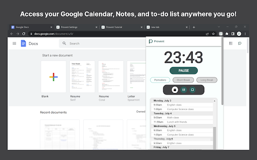 Provent: Pomodoro, New Tab & Website Blocker