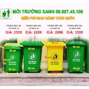 Thùng Rác Nhựa 60L Dùng Cho Hộ Gia Đình, Nhựa Hdpe Nguyên Sinh Chịu Nhiệt Cao