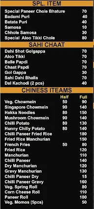 Delhi Le Chaat Food Corner menu 1