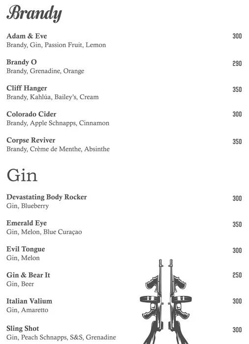 Bootlegger menu 