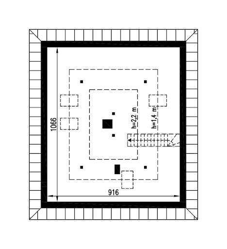Opcjonalny - wariant III - A100aK - Rzut poddasza do indywidualnej adaptacji (30,5 m2 powierzchni użytkowej)