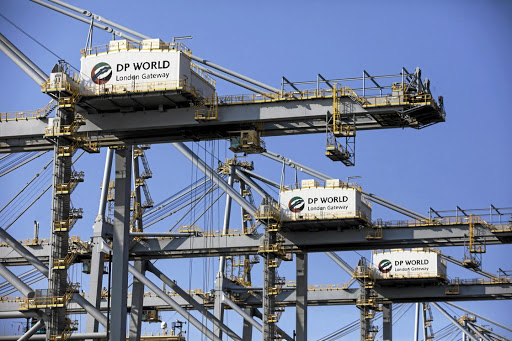 Shipping cranes on the dockside at London Gateway port, operated by DP World. Picture: CHRIS RATCLIFFE/BLOOMBERG