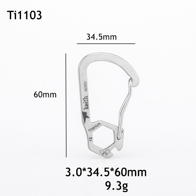 Title 1, Pure titanium outdoor carabiner, incredibly str...