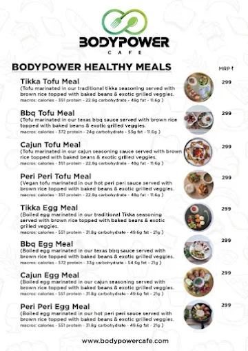 Body Power Cafe menu 