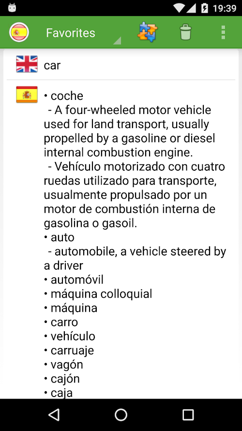 Android application English-Spanish Translator Pro screenshort