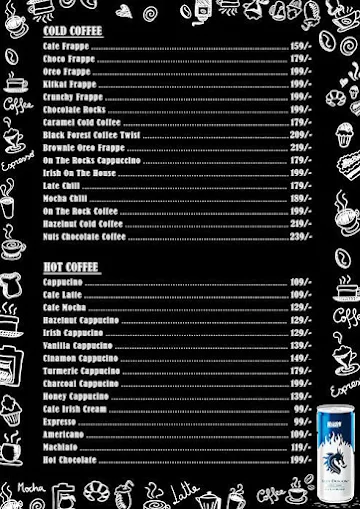 Mugs & Shots menu 