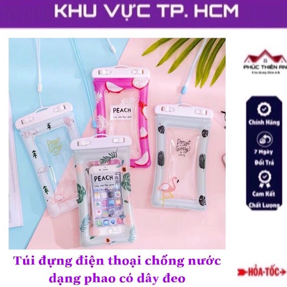 Túi Đựng Điện Thoại Chống Nước Dạng Phao, Có Dây Đeo - Siêu Dễ Thương