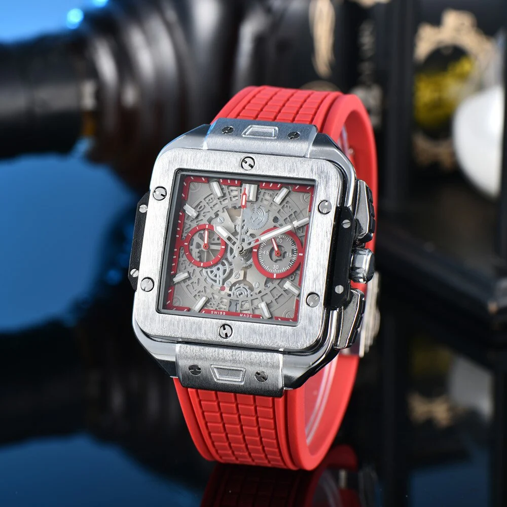 Title 10, Reloj Cuadrado de Cuarzo Hueco Multicolor Silic...