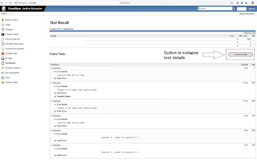 Jenkins expand failed test details