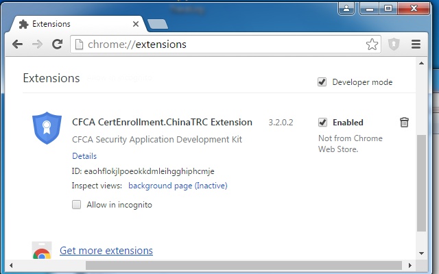 CFCA CertEnrollment.ChinaTRC Extension