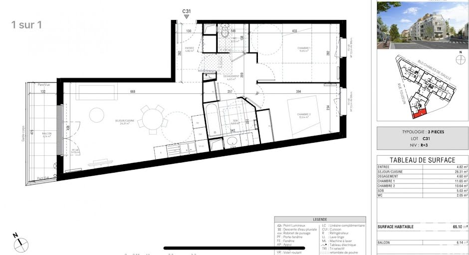 Vente appartement 3 pièces 65 m² à Sannois (95110), 364 000 €