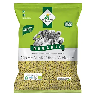 24 Mantra Organic Green Moong Dal Whole 1 Kg