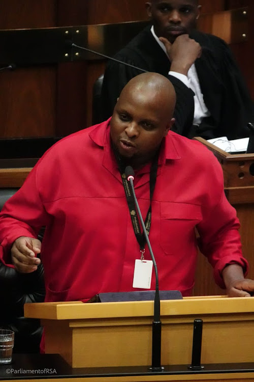 The EFF's Floyd Shivambu during the parliamentary debate on the state of the nation address.