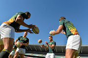 GETTING THE FEEL:   South Africa A players during their captain's run and team photo opportunity at Orlando Stadium in Soweto yesterday ahead of their second game against the French Barbarians today  Picture: GALLO IMAGES