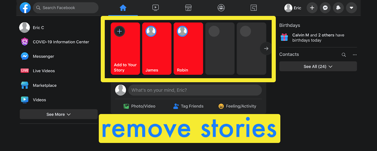 Hide new Facebook 2020 stories Preview image 2