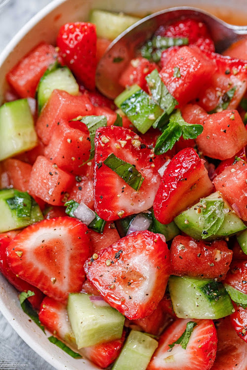 Cucumber and strawberry salad