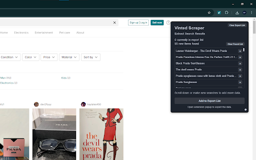 Vinted Scraper: Export Search, Products, Sellers & more Preview 3