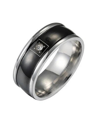 Stainless Steel Men's Diamond and Z - 1