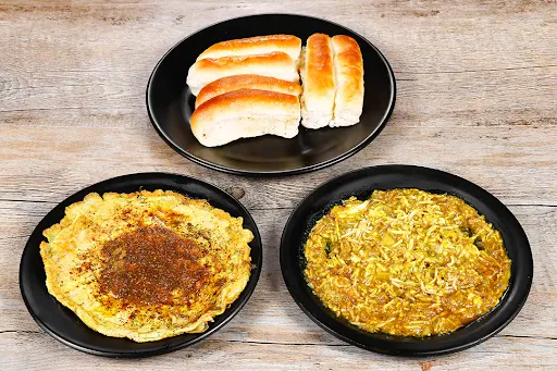 Masala Omlet + Egg Mixed Kheema + 6 Pav