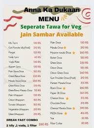 Anna Ka Dukaan menu 2