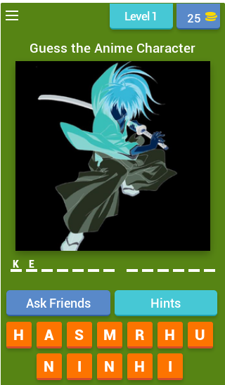 Android application Guess the Anime screenshort
