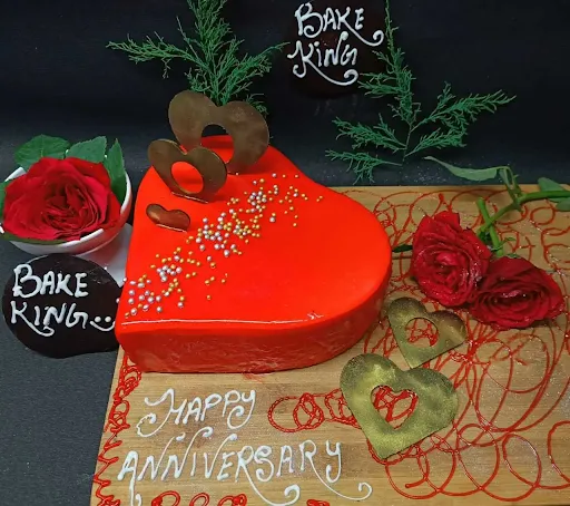 Straberry Heart Anniversary Cake