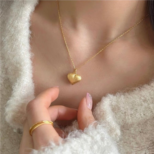 Title 4, Korean Style 925 Sterling Silver Brushed Heart ...