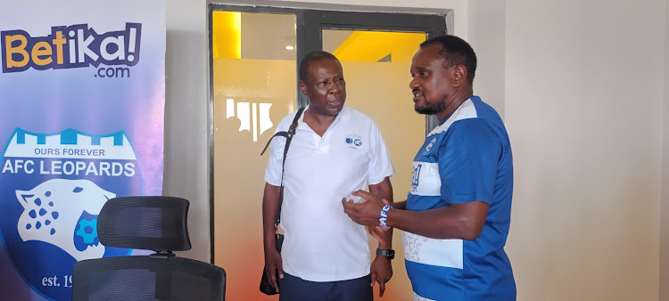 AFC Leopards patron Alexander Muteshi and club chairperson Dan Shikanda