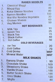 Black & White Snacks menu 1