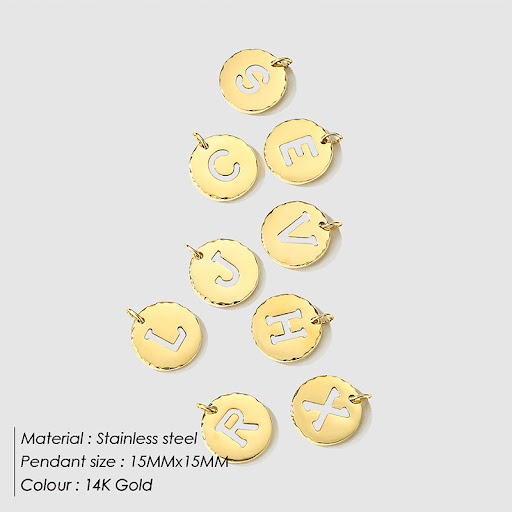 Title 8, Stainless Steel Oil Dripping Letter Pendant DIY...