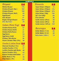 Sohail Biryanee Corner menu 1