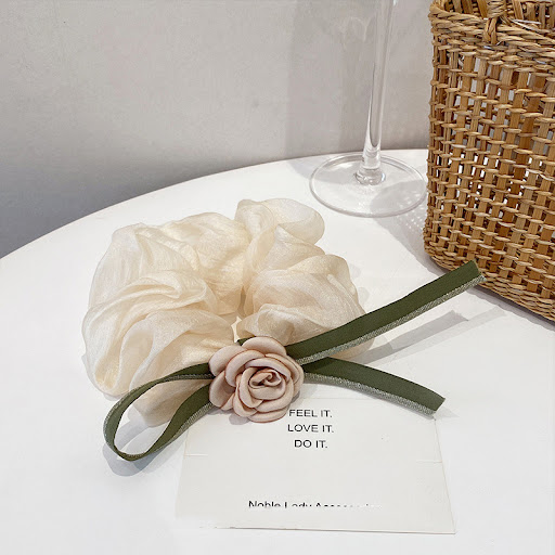 Title 6, New Ribbon Camellia Large Intestine Hair Ring, ...