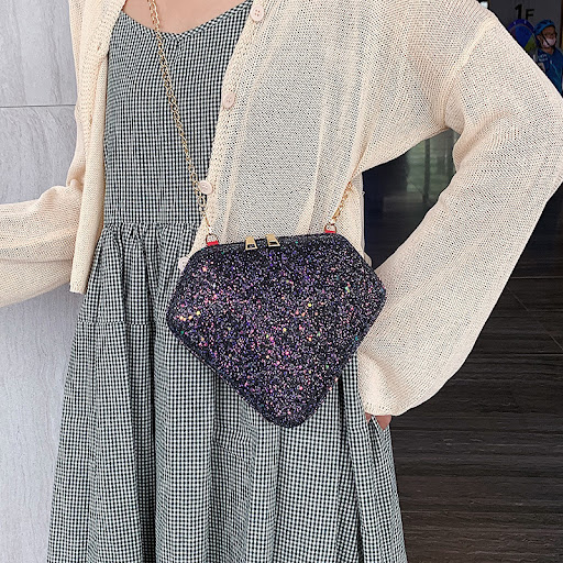 Title 4, Womens One Shoulder Crossbody Sequined Diamond...