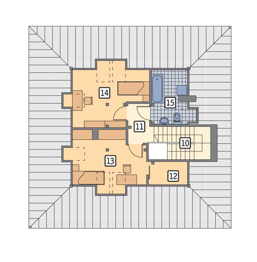 Cichy zagajnik - M155 - Rzut poddasza