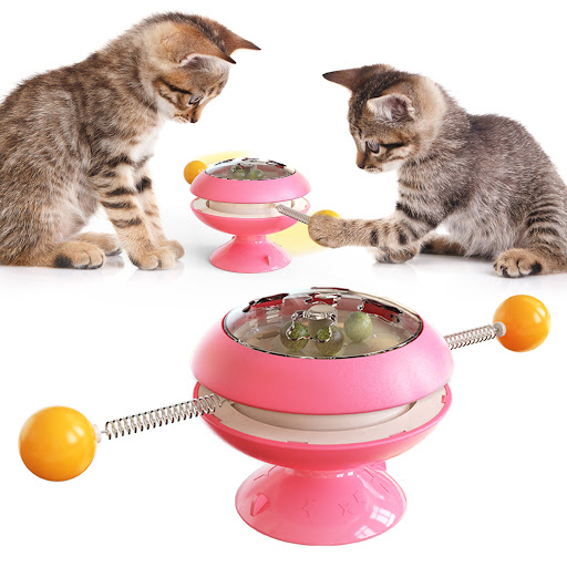 Title 2, Turntable funny cat stick toy for interactive p...
