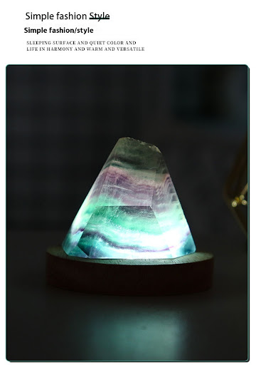 Title 1, Mini luce notturna in fluorite naturale colorat...
