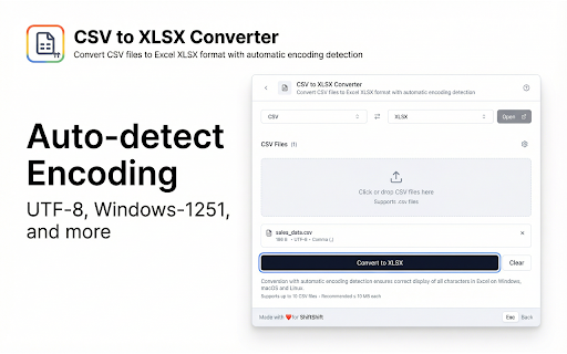 CSV to XLSX Converter [ShiftShift] screenshot 3
