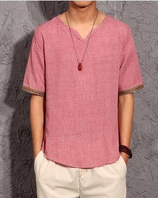 Title 3, Mens Trendy Cotton Linen Short Sleeved T-shirt...