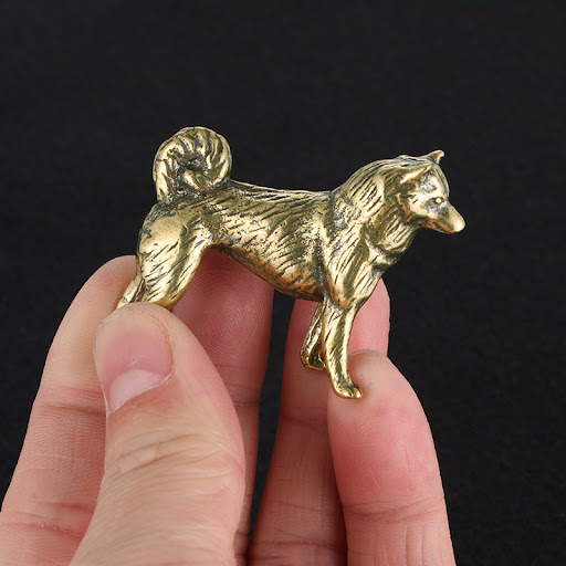 Title 2, Old Solid Copper Zodiac Dog Pure Copper Ornamen...