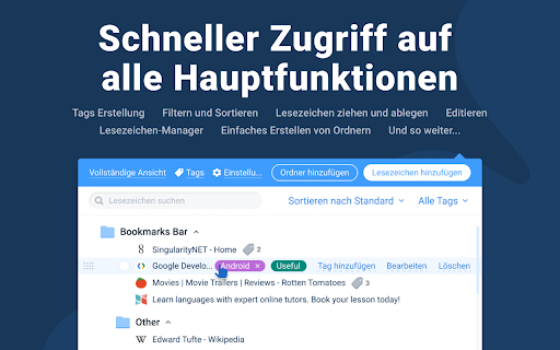 Bookmanize - Erweiterter Lesezeichen-Manager