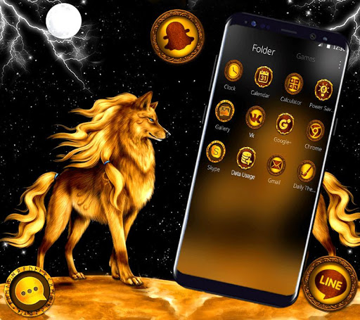 Golden Wolf Launcher Theme ?