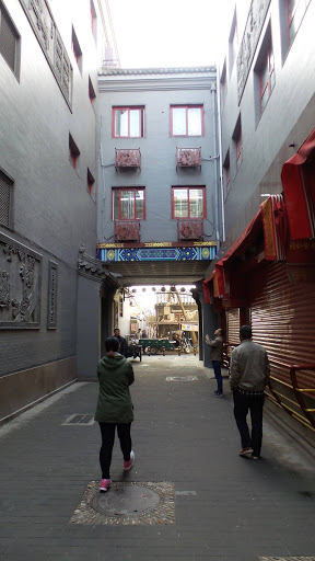 Early morning Dashilan Street Beijing China 2015