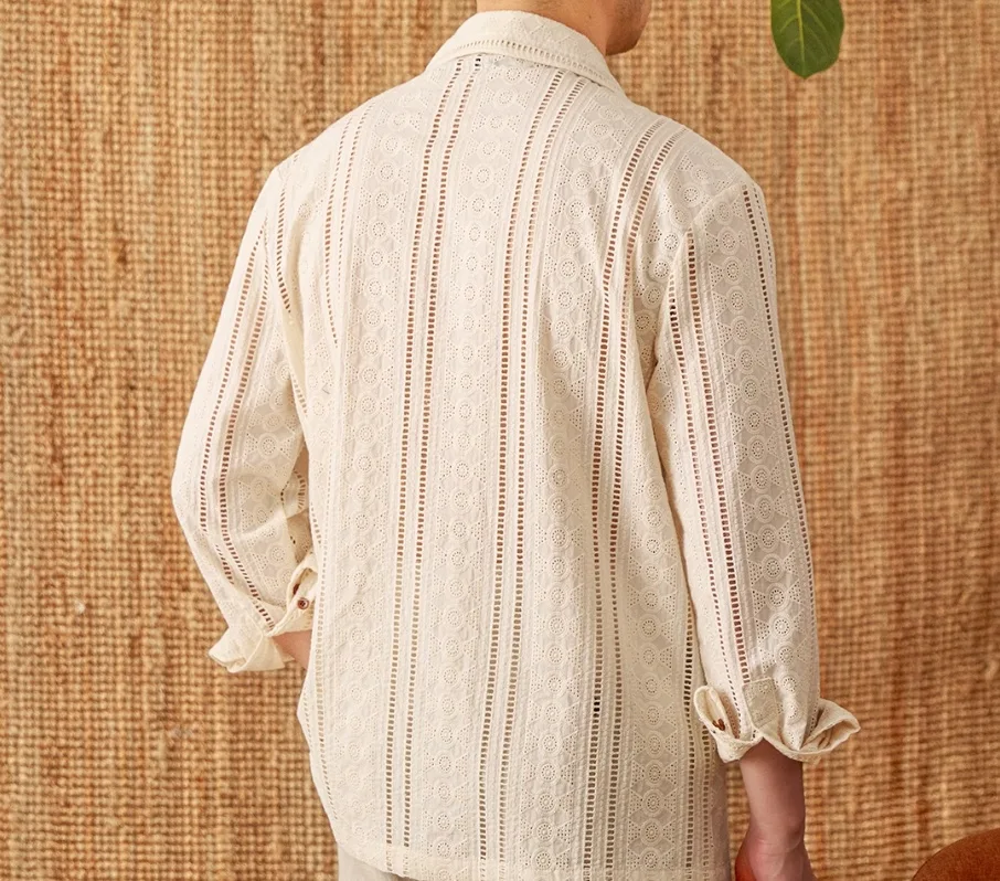 Men's Cotton Long-sleeved Shirt Fashionable shirt offering comfort and style perfect for everyday wear and special occas