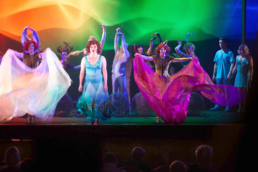 Performers in Stephen Schwartz's "Magic to Do" aboard a sailing on Ruby Princess. 